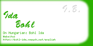 ida bohl business card